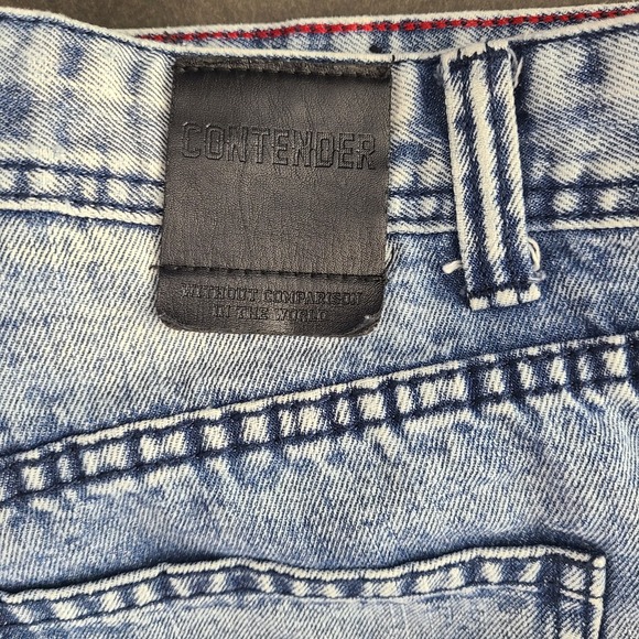 Contender Jeans Men's 34x34 Blue Distressed Embroidered Rose Patch Denim EUC - Picture 10 of 10